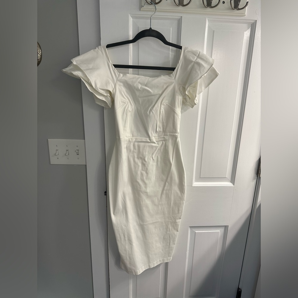 ASOS White Off Shoulder Midi